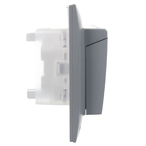 IEK SKANDY Серый Розетка 2-ая с/з с крышкой 16А в сборе IP44 SK-R12Gr