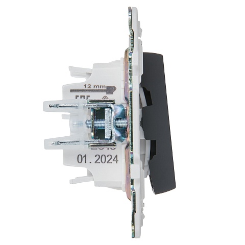 IEK SKANDY Графит Выключатель 2-клавишный проходной с индикацией 10А SK-V10G