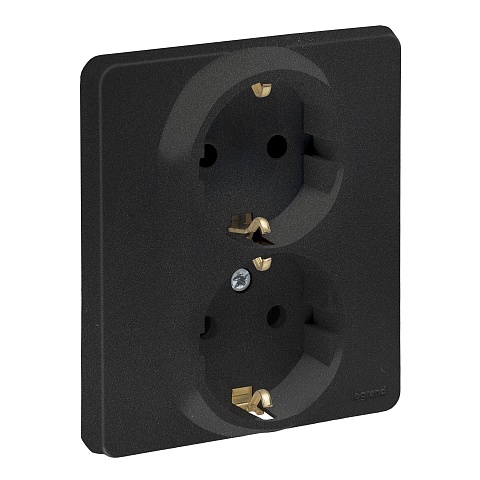 Legrand INSPIRIA Антрацит Розетка 2 x 2К+З - немецкий стандарт - 16 А - 250 В