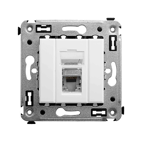 DKC Avanti Белое облако Компьютерная розетка RJ-45 одинарная  категория  5e экранированная