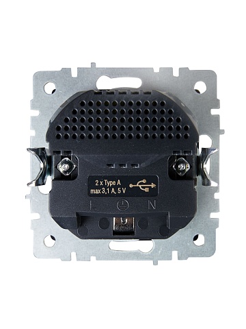 IEK BRITE Роз. с з/к/ш 16А с USB A+A 3,1А РЮш10-2-БрМ мар.