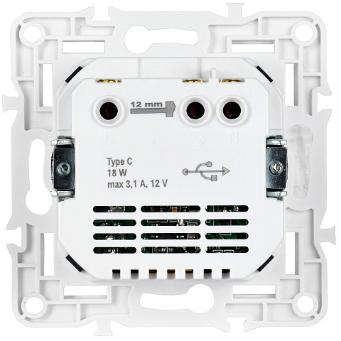 IEK SKANDY Графит Розетка с/з с защитными шторками 16А с USB C 18Вт SK-R17G