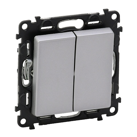 Legrand Valena LIFE DIY Алюм Выключатель 2-клавишный 10А 250В