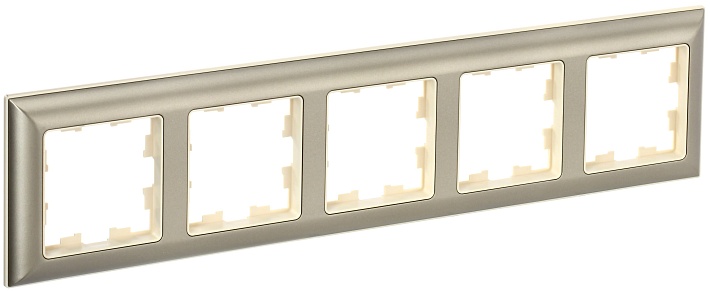 IEK BRITE DECOR Шампань/беж 3D-форма Рамка 5-м РУ-5-Бр