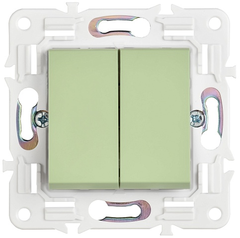 IEK SKANDY Мятный Выключатель 2-клавишный проходной 10А SK-V05G