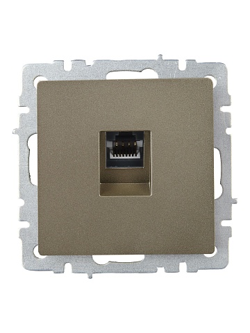 IEK BRITE BASE Шампань Розетка комп. RJ45 кат.6 РК11-БрШ