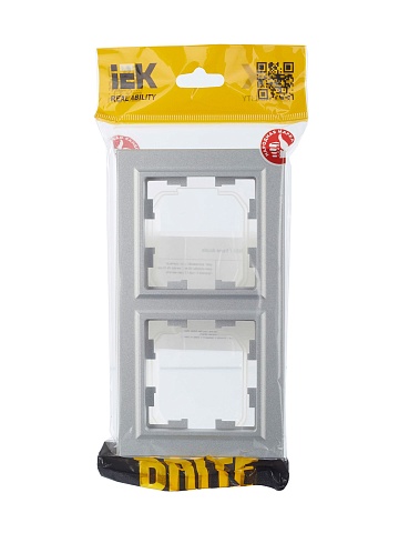 IEK BRITE Рамка 2-местная IP44 РУ-2-БрА-44 алюминий