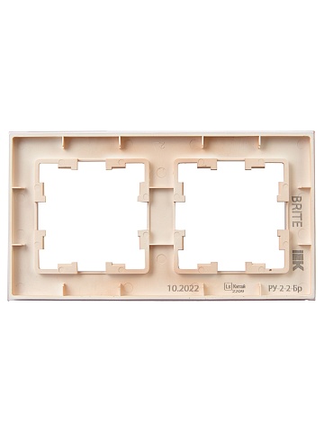 IEK BRITE DECOR Персик матовый стекло Рамка 2-мест. РУ-2-2-БрП