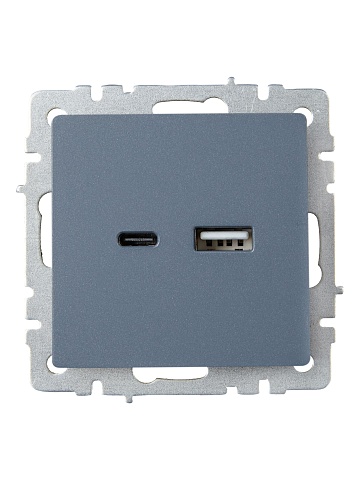 IEK BRITE Роз. USB A+C 18Вт РЮ11-1-БрМ мар.
