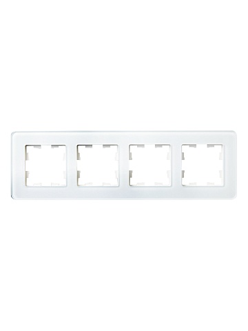 IEK BRITE DECOR Белый матовый стекло скругл.угол Рамка 4-м РУ-4-2-Бр RE