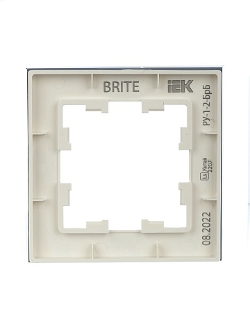 IEK BRITE Рамка 1-мест. РУ-1-2-БрБ стекло бел.