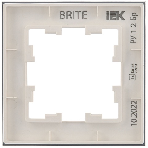 IEK BRITE DECOR Белый матовый стекло Рамка 1-м РУ-1-2-Бр