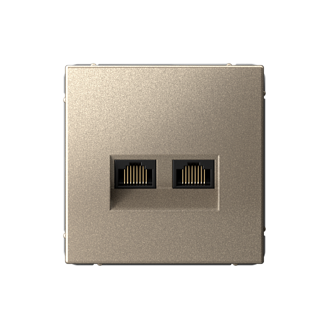 Systeme Electric ArtGallery Шампань Розетка двойная компьютерная RJ45+RJ45, кат. 5е, механизм