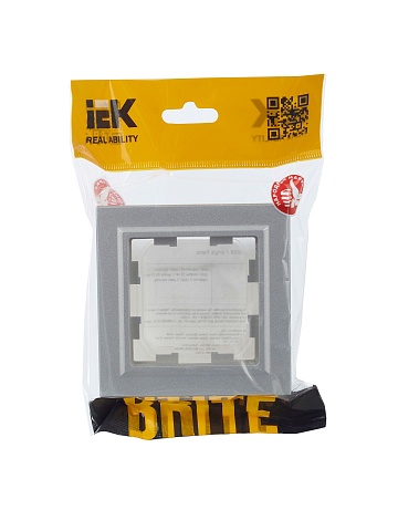 IEK BRITE Рамка 1-местная IP44 РУ-1-БрА-44 алюминий