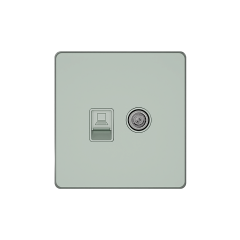 Systeme Electric Systeme Infinity Таежное утро Розетка информационная TV/FM и RJ-45 кат.5е