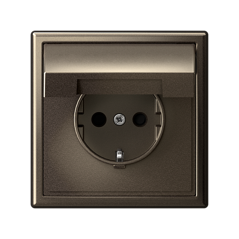 Systeme Electric ArtGallery Мокко Розетка с заземл. со шторк. с крышк., 16А, IP20,  механизм, быстрозажим. клем.