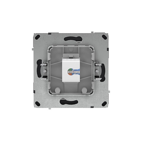 DKC KANT Компьютерная розетка RJ-45 без шторки, кат.5е одинарная, черный уголь