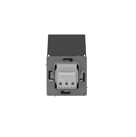 DKC KANT Розетка силовая, 2P+E, с з/ш, с крышкой, IP44, черный уголь