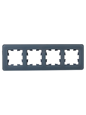 IEK BRITE DECOR Графит матовый стекло скругл.угол Рамка 4-м РУ-4-2-Бр RE
