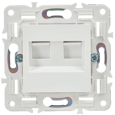 IEK SKANDY Арктический белый Розетка компьютерная двойная RJ45 кат.5E SK-K03W