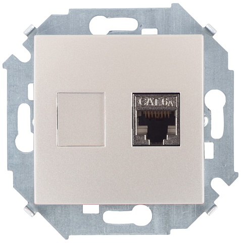 Simon 15 Шампань Розетка компьютерная RJ45 кат.6A (АМР, FTP)
