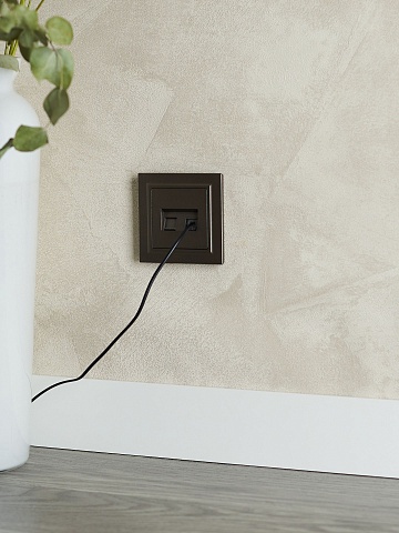 IEK BRITE Розетка компьютерная двойная RJ45 кат.5E РК10-2-БрТБ темная бронза
