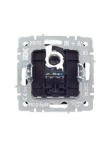 IEK BRITE Розетка компьютерная RJ45 кат.5E РК10-БрМ маренго