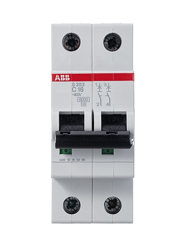 ABB Выключатель автоматический 2-полюсной S202 C16