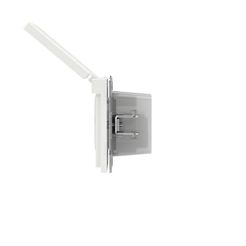 DKC KANT Розетка силовая, 2P+E, с з/ш, с крышкой, IP44, белая магнолия