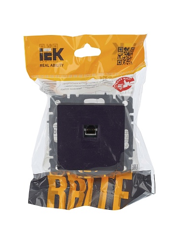 IEK BRITE Розетка компьютерная RJ45 кат.5E РК10-БрЧ черный