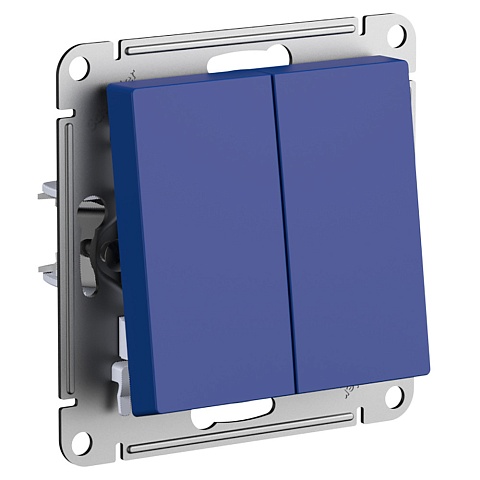 Systeme Electric AtlasDesign Аквамарин Выключатель 2-клавишный с самовозвратом, сх.2, 10А, механизм