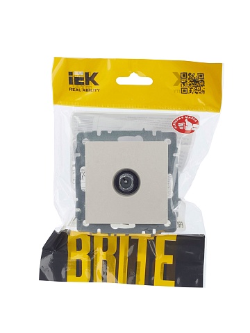 IEK BRITE Розетка TV проходная РТВ10-0-БрЖ жемчуг