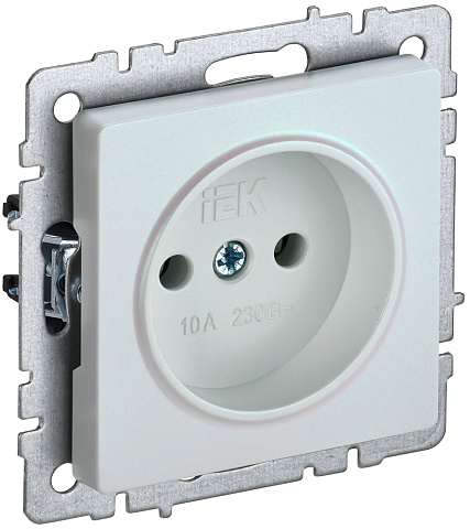 IEK BRITE Розетка 1-местная без заземления без защитных шторок 10А РС10-1-0-БрЖ жемчуг