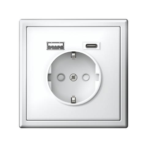 Systeme Electric ArtGallery Лотос Розетка 16А с 2 USB A+C, 5В/2,4А/3,0А, 2х5В/1,5А, механизм