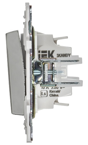 IEK SKANDY Никель Выключатель 1-клавишный с индикацией 10А SK-V07N