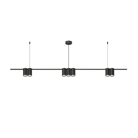 Denkirs DK4063-BK Подвесной светильник ORBIT, IP20, 7xGU10 LED до 15 Вт, черный матовый, алюминий
