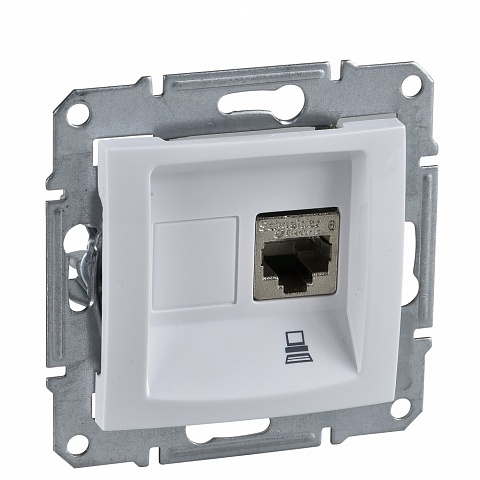 SE Sedna Бел Розетка компьютерная 1-ая RJ45 кат. 5e UTP