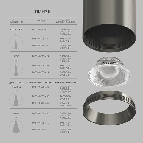 Denkirs DK5743-DN Светильник для трека SHINE SPOT со светодиодом, D70*H60, 48V DC, 8W, RA≥90, 3000K, IP20, темный никель, алюминий