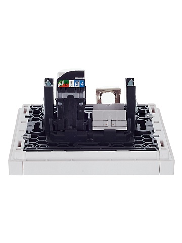 IEK FORTE&PIANO Белый Розетка двойная RJ11+RJ45 кат.5E FP235