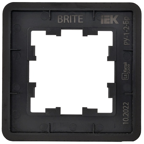 IEK BRITE DECOR Черный матовый стекло скругл.угол Рамка 1-мест. РУ-1-2-Бр RE