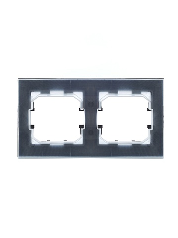 IEK BRITE Рамка 2-местная IP44 РУ-2-БрС-44 сталь