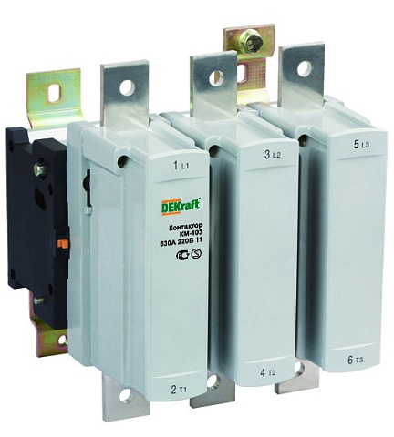 Dekraft Контактор 500А 220В АС3 1НО+1НЗ КМ-103