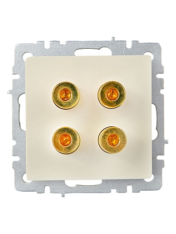 IEK BRITE BASE Бежевый Аудиорозетка 4-мест. РА10-БрКр
