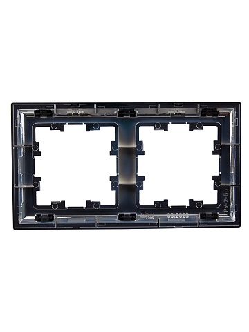 IEK BRITE DECOR Черный/хром 3D-форма Рамка 2-мест. РУ-2-Бр