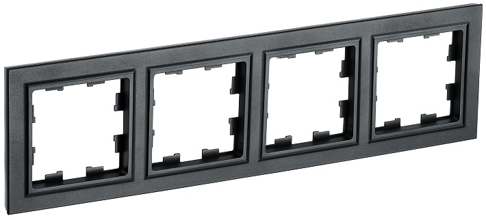 IEK BRITE Рамка 4-местная РУ-4-БрЧ черный
