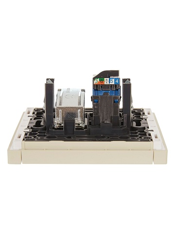 IEK FORTE&PIANO Ваниль Розетка двойная TV+RJ45 кат.6 FP437