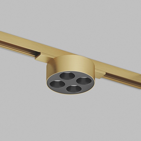 Denkirs DK5772-SB Светильник для трека SHINE GRILL со светодиодом, D74*H28, 48V DC, 6W, RA≥90, 3000K, IP20, сатинированная латунь, алюминий