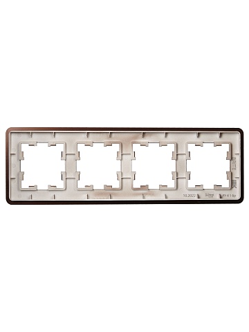 IEK BRITE DECOR Коричневый металл. скругл.угол Рамка 4-мест. РУ-4-1-Бр RE AL