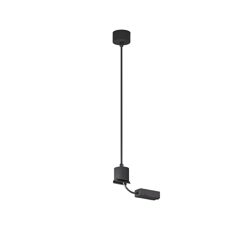 Denkirs TR2124-BK Подвод питания для подвесного монтажа, для трека SMART, серия Base, АС 220-240V, IP20, 5м, черный, алюминий