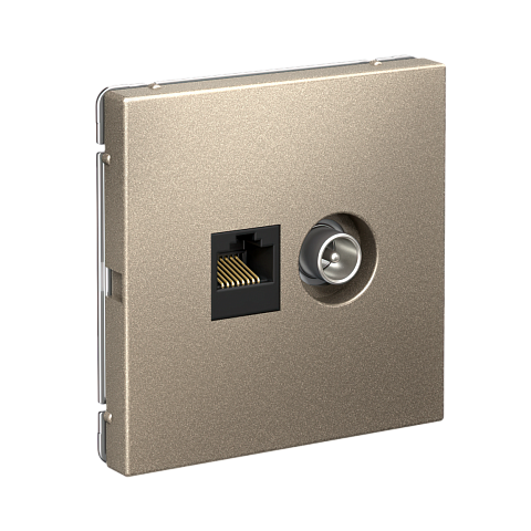 Systeme Electric ArtGallery Шампань Розетка двойная ТВ + компьютерная RJ45, кат. 5Е